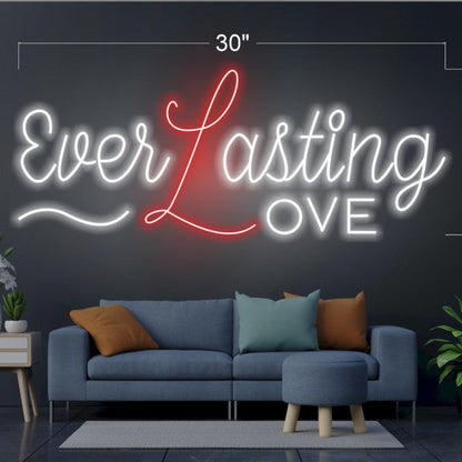 Ever Lasting Love Red-L White Led Neon Sign For Romantic Home Decor | Shineneon