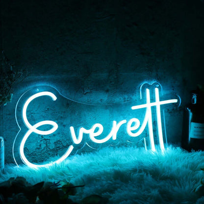 Everett Blue Name Led Neon Sign - Shineneon