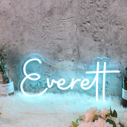 Everett Blue Name Led Neon Sign - Shineneon