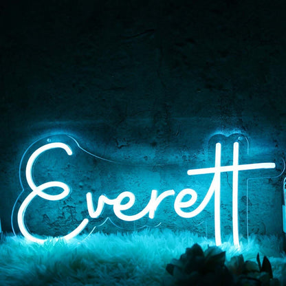 Everett Blue Name Led Neon Sign - Shineneon