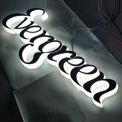 Evergreen 3D Backlit Channel Letters Led Light Sign - Shineneon