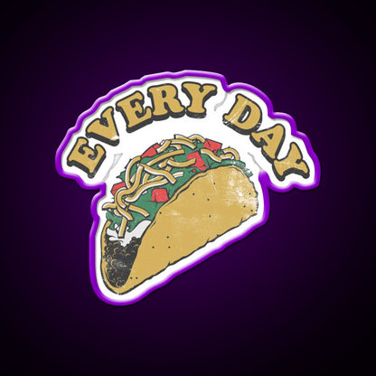 Every Day Is Taco Tuesday Taco Led Neon Sign Mexican Food Sign Rgb Color - Shineneon