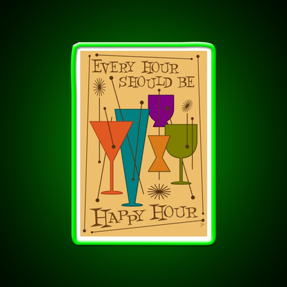 Every Hour Should Be Happy Hour Cocktail Bar Decor Led Neon Sign Rgb Color - LED neon sign view 8