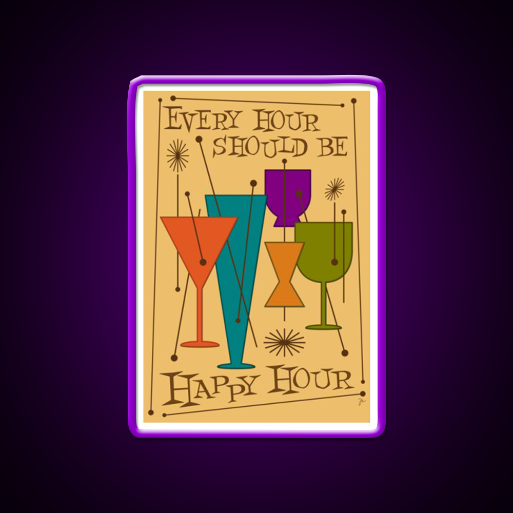 Every Hour Should Be Happy Hour Cocktail Bar Decor Led Neon Sign Rgb Color - LED neon sign view 9