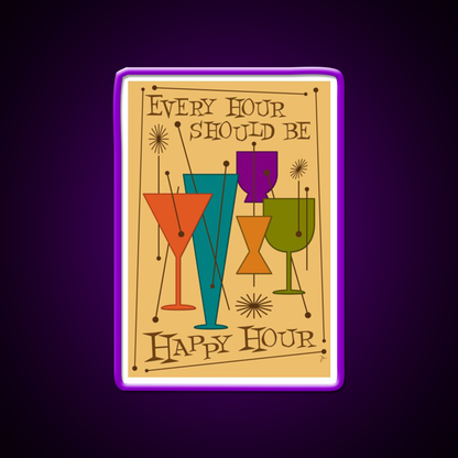Every Hour Should Be Happy Hour Cocktail Bar Decor Led Neon Sign Rgb Color - LED neon sign view 9