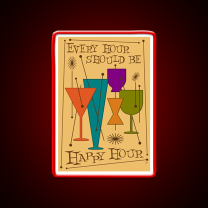 Every Hour Should Be Happy Hour Cocktail Bar Decor Led Neon Sign Rgb Color - LED neon sign view 10