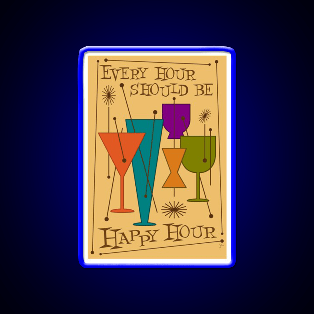 Every Hour Should Be Happy Hour Cocktail Bar Decor Led Neon Sign Rgb Color - Shineneon