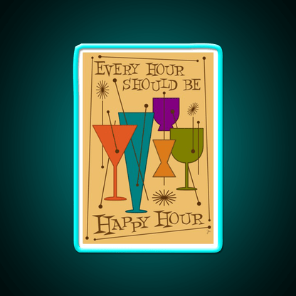 Every Hour Should Be Happy Hour Cocktail Bar Decor Led Neon Sign Rgb Color - Shineneon
