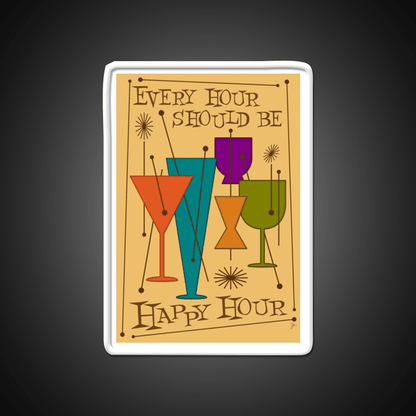 Every Hour Should Be Happy Hour Cocktail Bar Decor Led Neon Sign Rgb Color - Shineneon