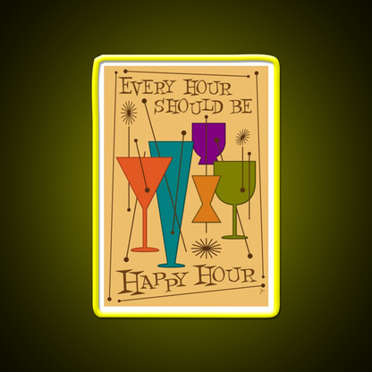 Every Hour Should Be Happy Hour Cocktail Bar Decor Led Neon Sign Rgb Color - LED neon sign view 7