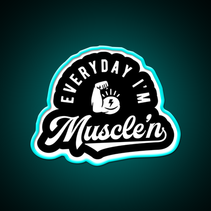 Everyday Im Musclen Gym Fitness Led Neon Sign Rgb Color - Size and dimension reference