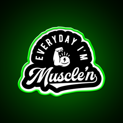 Everyday Im Musclen Gym Fitness Led Neon Sign Rgb Color - LED neon sign view 8