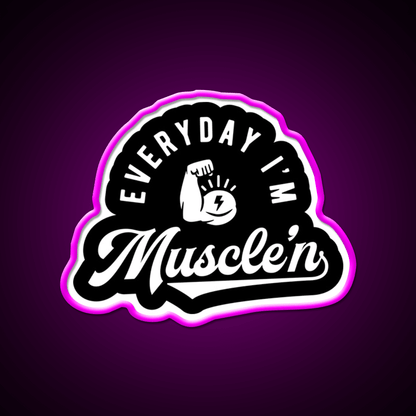 Everyday Im Musclen Gym Fitness Led Neon Sign Rgb Color - Shineneon