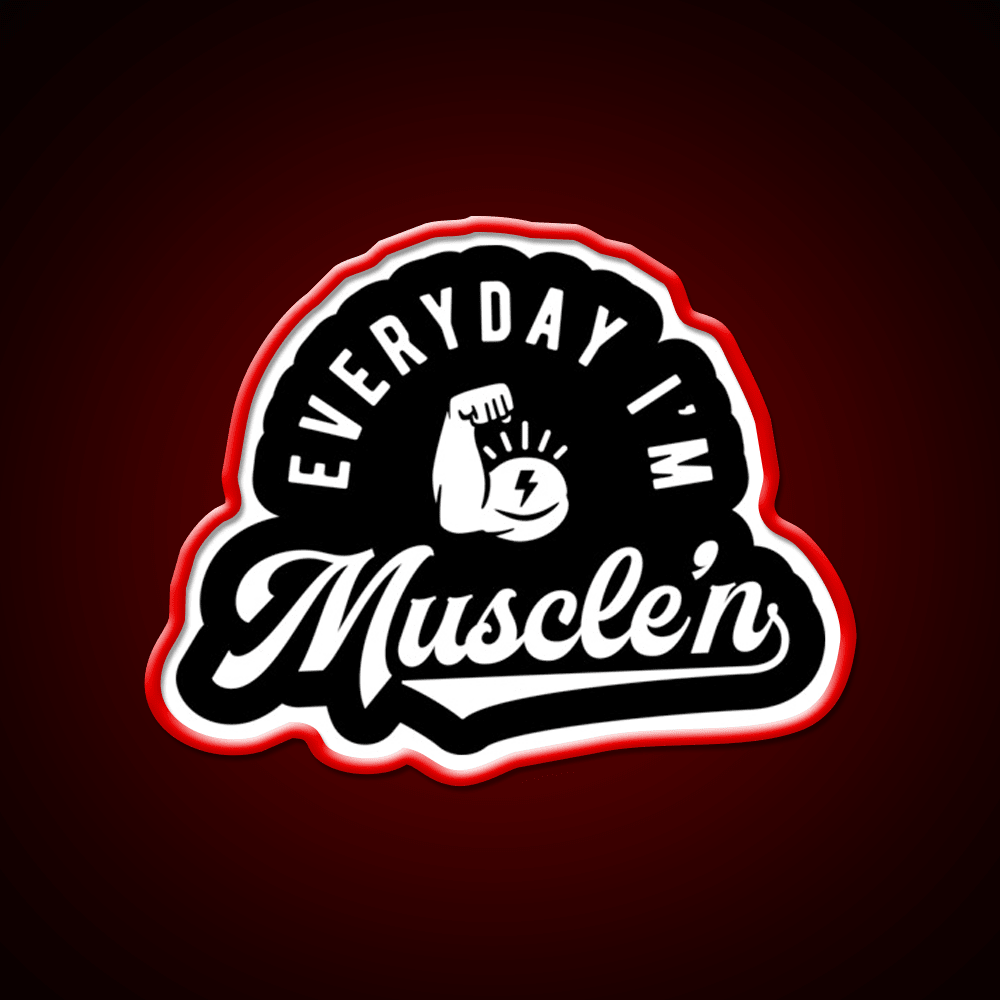 Everyday Im Musclen Gym Fitness Led Neon Sign Rgb Color - Shineneon
