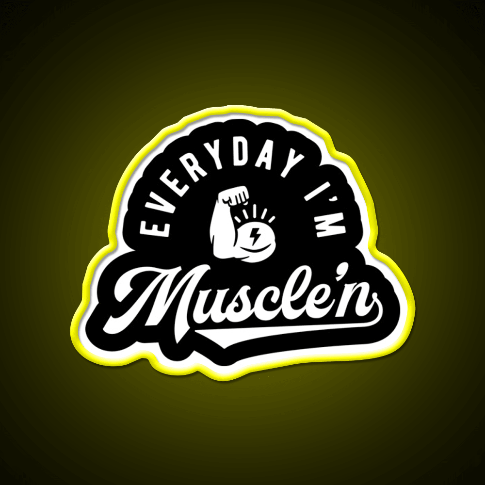 Everyday Im Musclen Gym Fitness Led Neon Sign Rgb Color - Shineneon