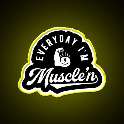 Everyday Im Musclen Gym Fitness Led Neon Sign Rgb Color - Shineneon