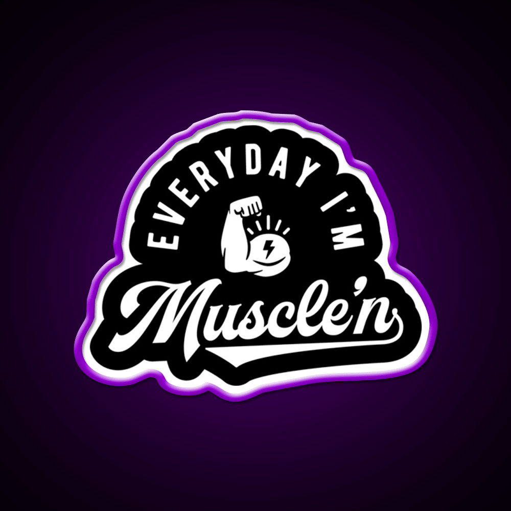 Everyday Im Musclen Gym Fitness Led Neon Sign Rgb Color - Shineneon