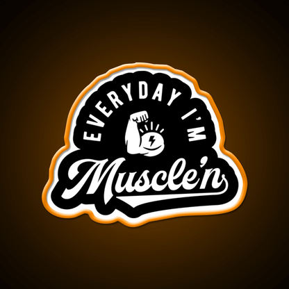 Everyday Im Musclen Gym Fitness Led Neon Sign Rgb Color - Shineneon