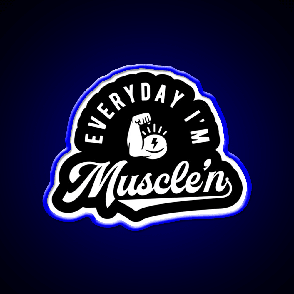 Everyday Im Musclen Gym Fitness Led Neon Sign Rgb Color - Shineneon