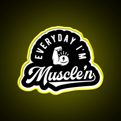 Everyday Im Musclen Gym Fitness Led Neon Sign Rgb Color - LED neon sign view 7