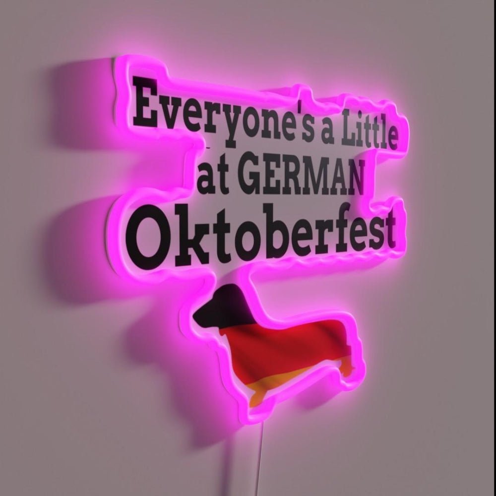 Everyones Little German At Oktoberfest Dachshund Rgb Led Neon Sign - Shineneon