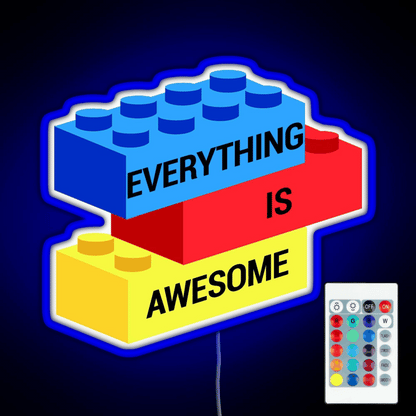 Everything Is Awesome Rgb Led Neon Sign Pop Wall Art