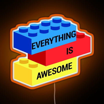 Everything Is Awesome Rgb Led Neon Sign Pop Wall Art - Shineneon