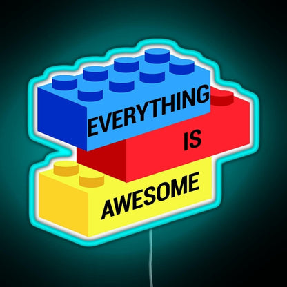 Everything Is Awesome Rgb Led Neon Sign Pop Wall Art - Shineneon