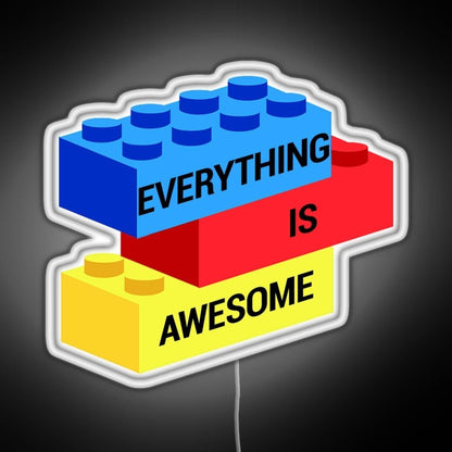 Everything Is Awesome Rgb Led Neon Sign Pop Wall Art - Shineneon