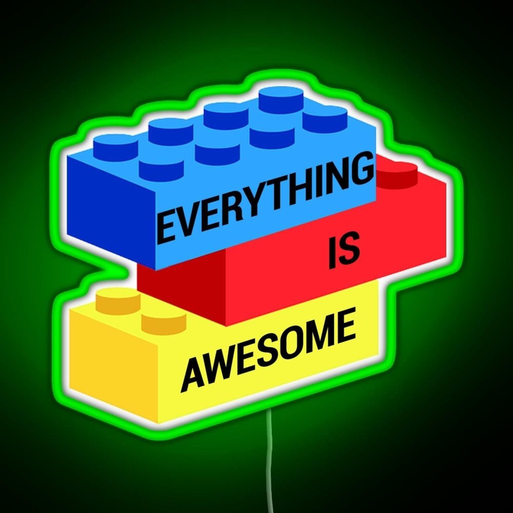 Everything Is Awesome Rgb Led Neon Sign Pop Wall Art - Shineneon