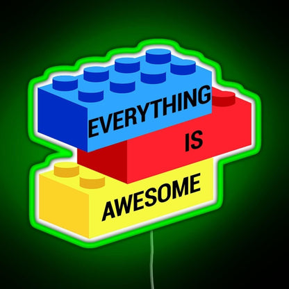 Everything Is Awesome Rgb Led Neon Sign Pop Wall Art - Shineneon