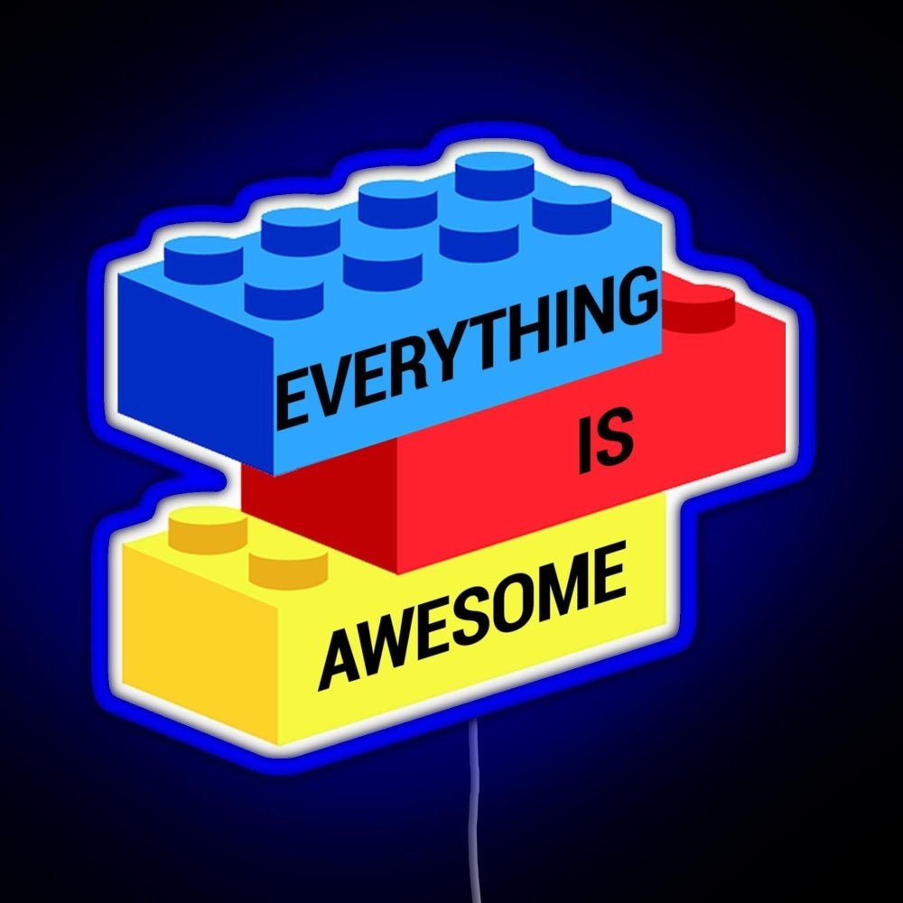 Everything Is Awesome Rgb Led Neon Sign Pop Wall Art - Shineneon