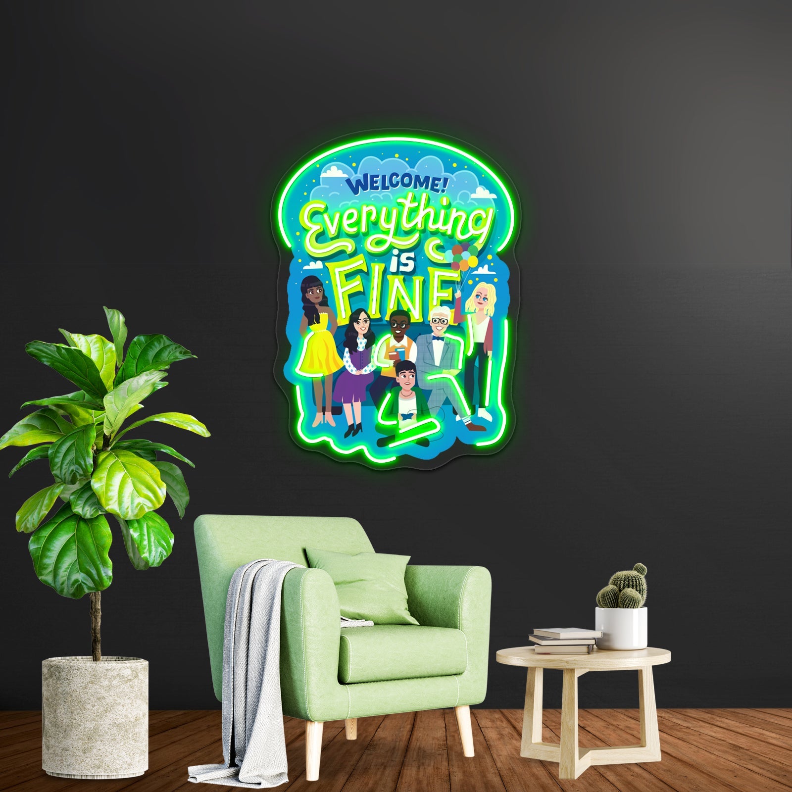 Everything Is Fine Artwork Custom Neon Led Sign - Shineneon