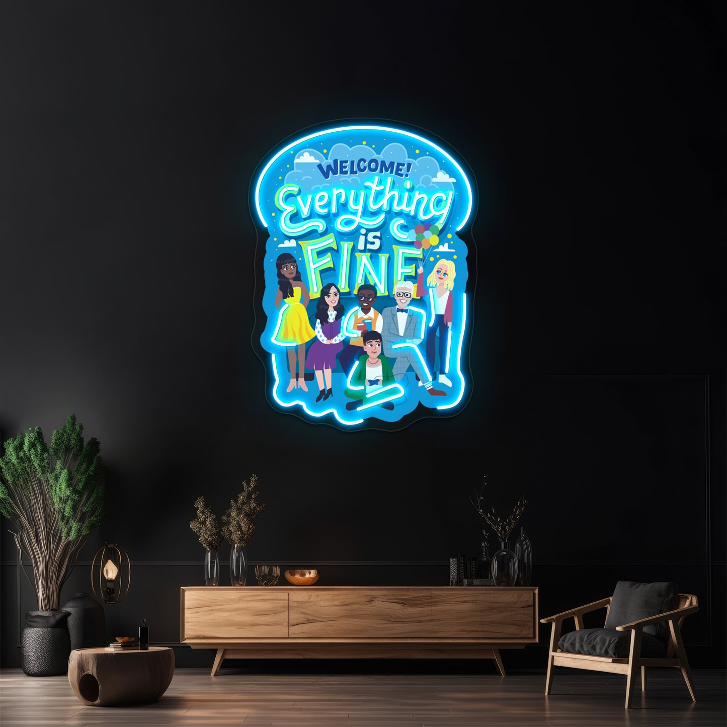 Everything Is Fine Artwork Custom Neon Led Sign