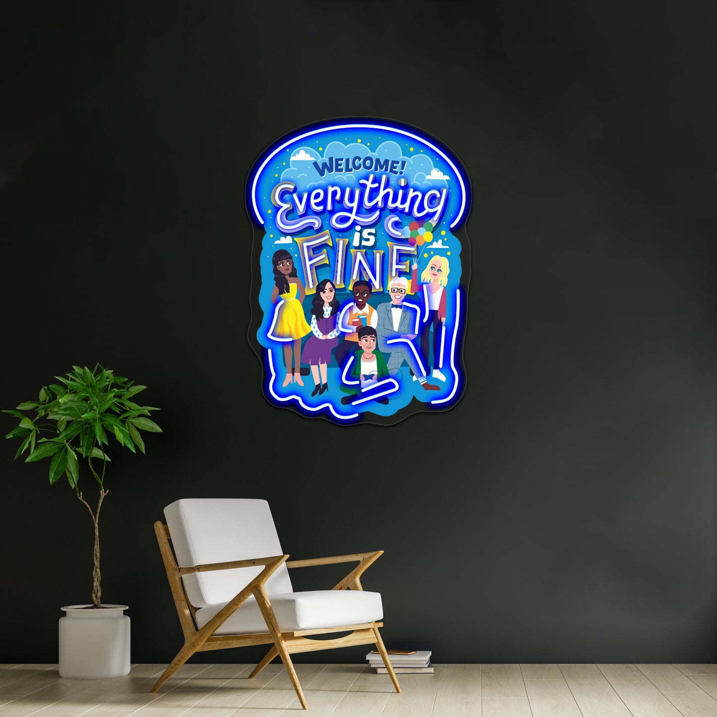 Everything Is Fine Artwork Custom Neon Led Sign