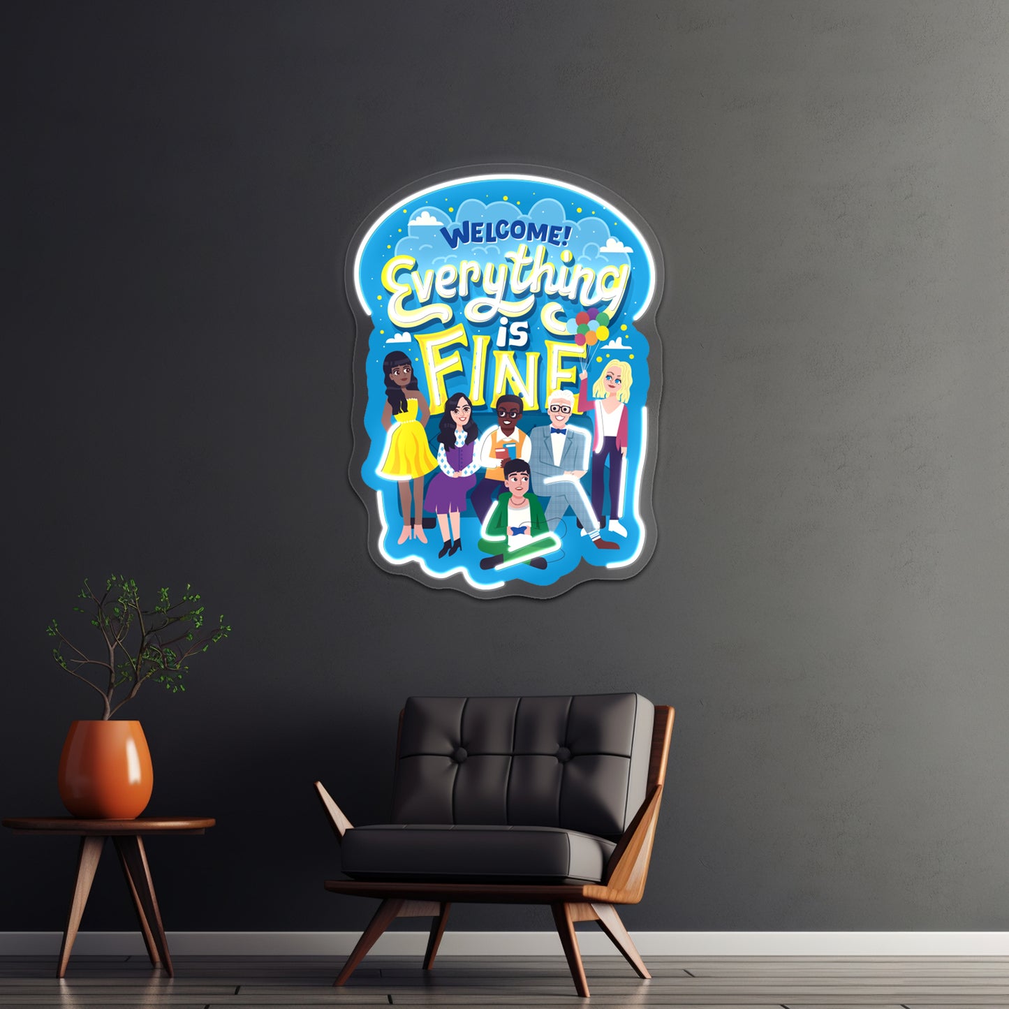 Everything Is Fine Artwork Custom Neon Led Sign