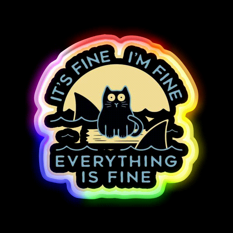 Everything Is Fine Welcome Led Neon Sign Open Sign Rgb Color - LED neon sign close-up detail