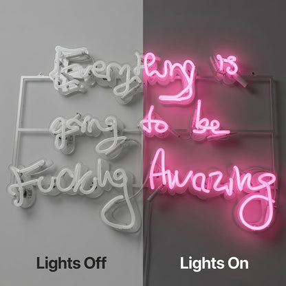 Everything Is Going To Be Fucking Amazing LED Neon Sign - 06 Day Night Comparison