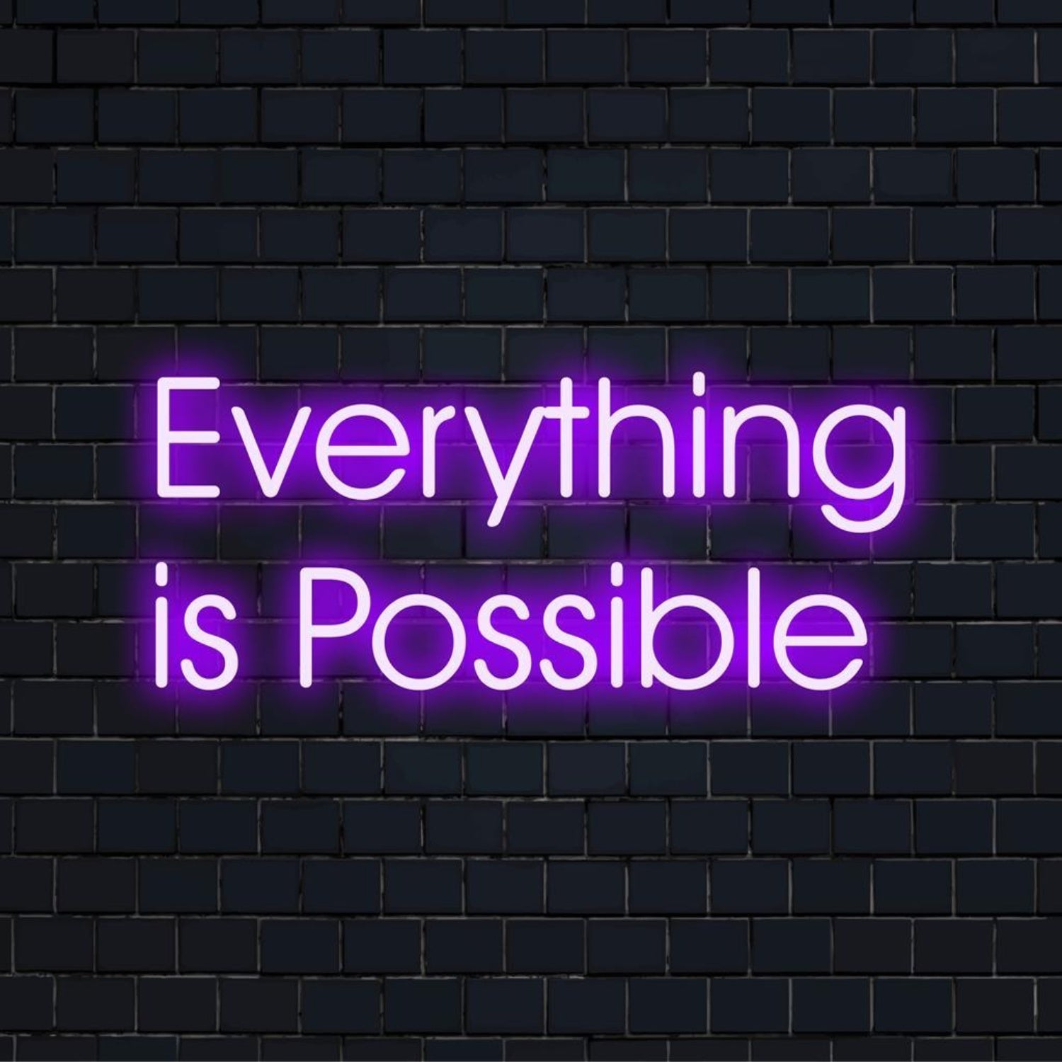 Everything Is Possible Purple Modern Led Neon Sign For Home Office Cafe Wall Decor | Shineneon