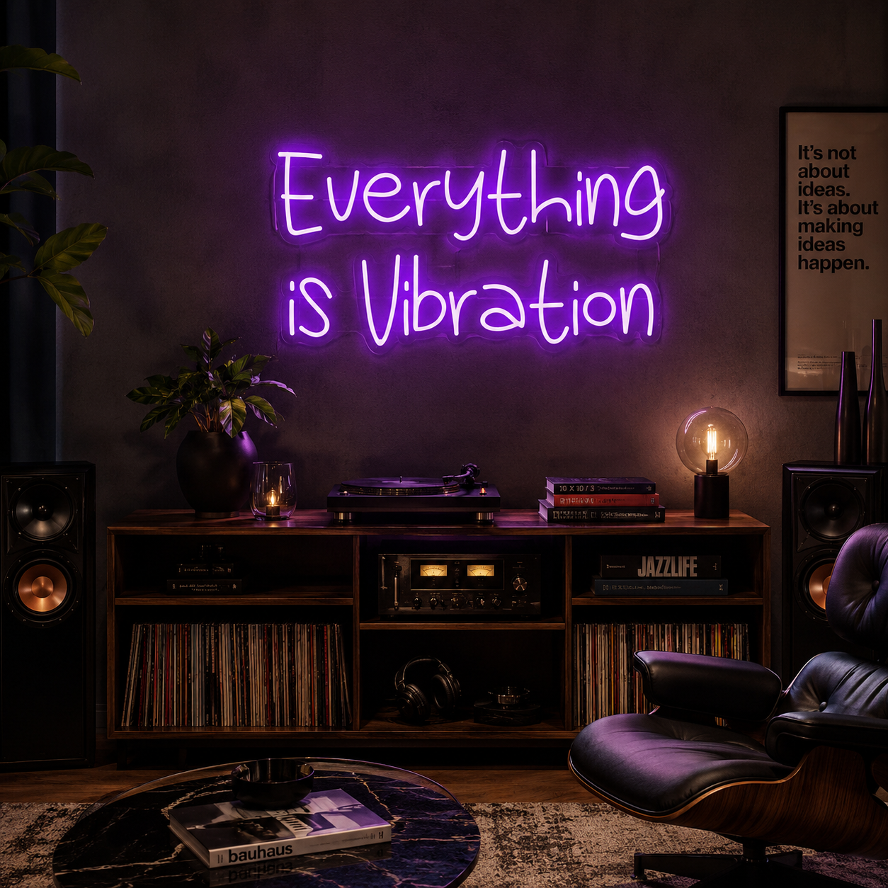 Everything Is Vibration Wall Decor LED Neon Sign - 03 Real Lifestyle Scene