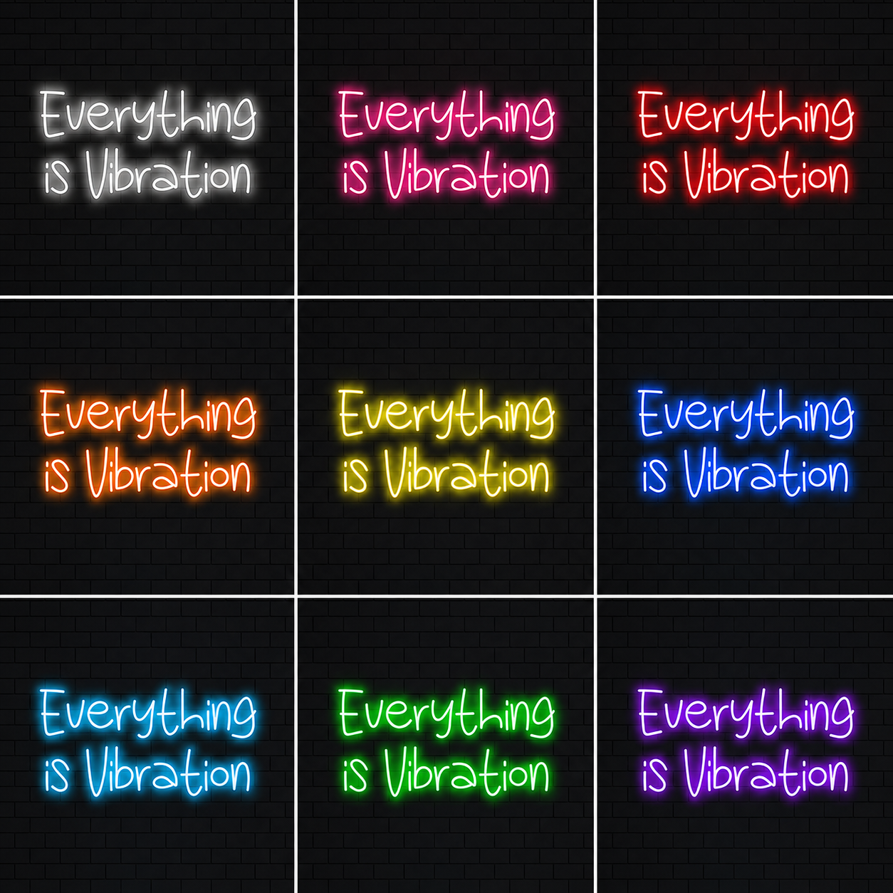 Everything Is Vibration Wall Decor LED Neon Sign - 05 Color Grid
