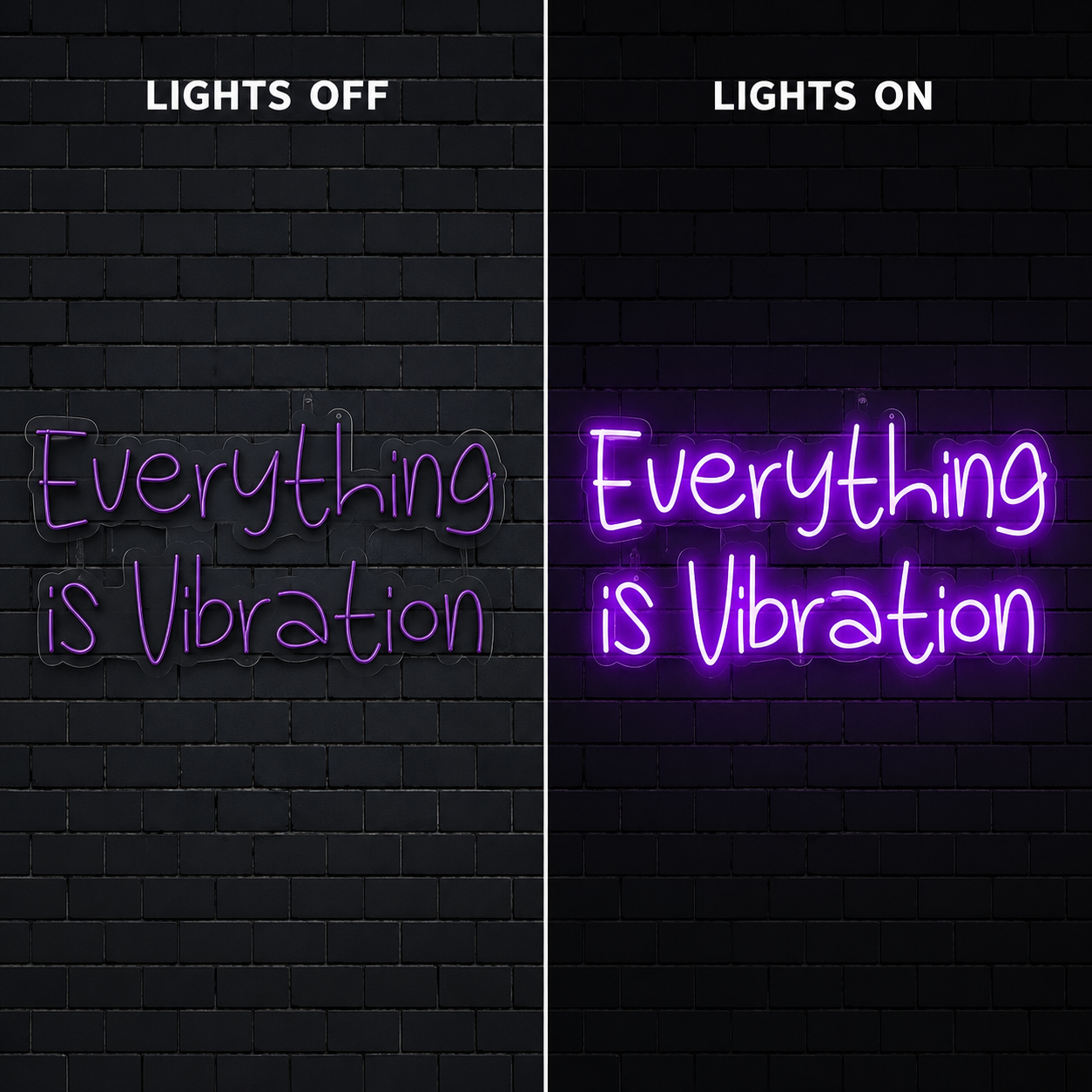 Everything Is Vibration Wall Decor LED Neon Sign - 06 Day Night Comparison