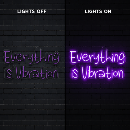 Everything Is Vibration Wall Decor LED Neon Sign - 06 Day Night Comparison
