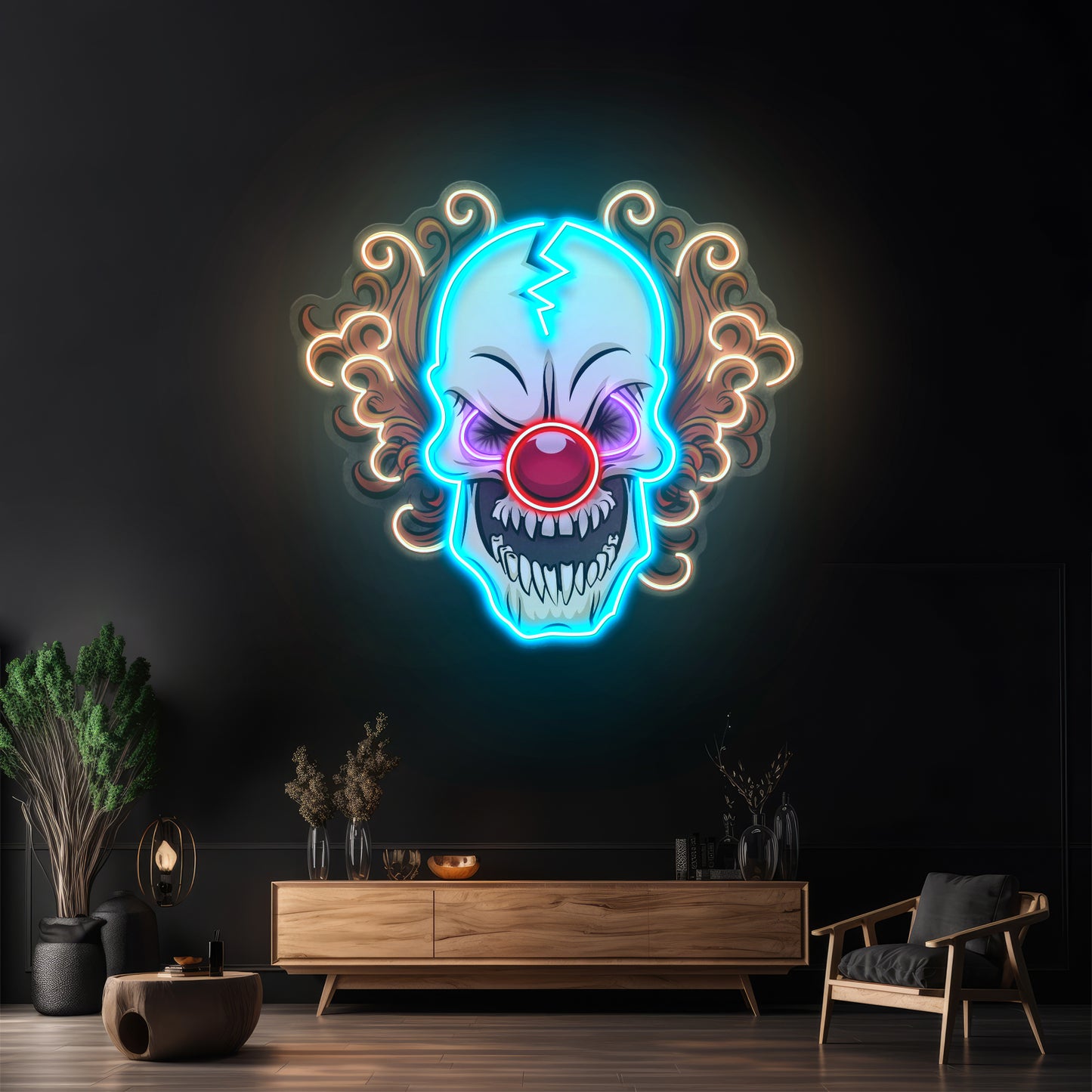 Evil Clown Skull Led Neon Sign Light Custom Led Signs