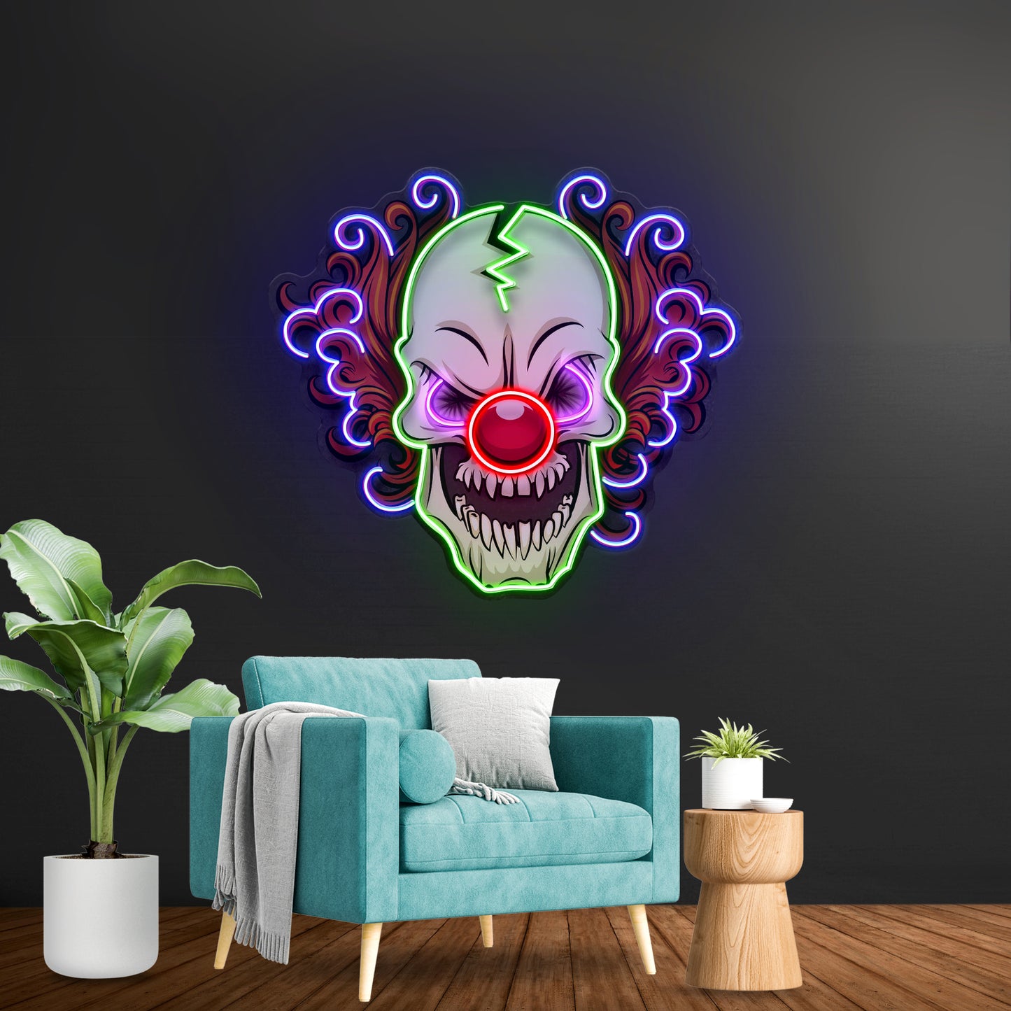 Evil Clown Skull Led Neon Sign Light Custom Led Signs