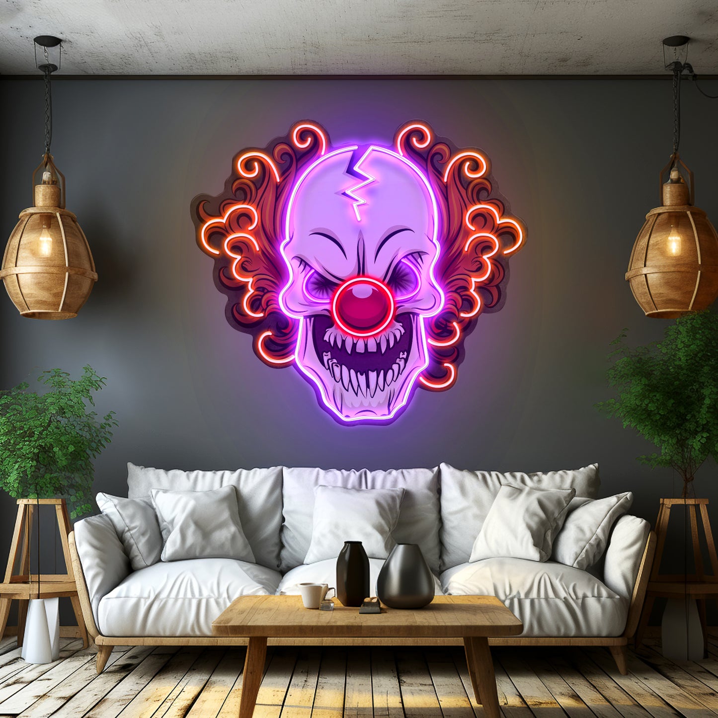 Evil Clown Skull Led Neon Sign Light Custom Led Signs