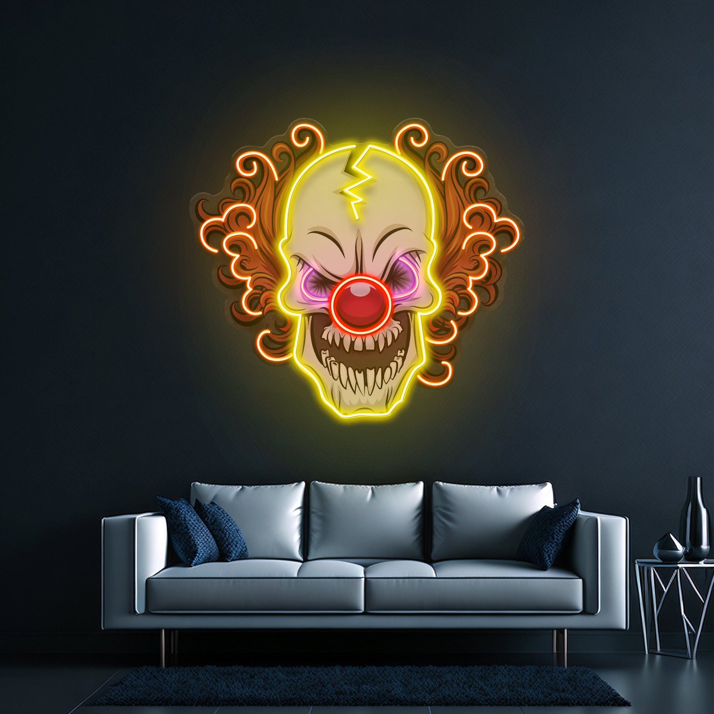 Evil Clown Skull Led Neon Sign Light Custom Led Signs