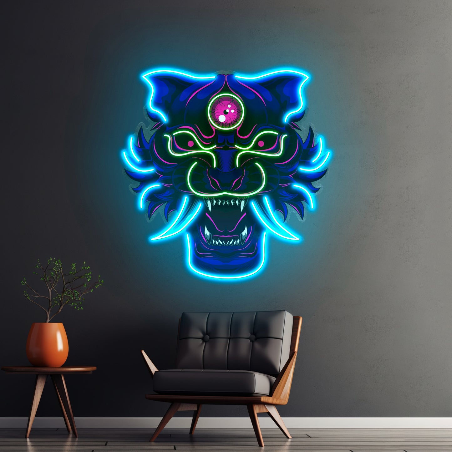 Evil Tiger Demon Led Neon Sign Light Custom Led Signs