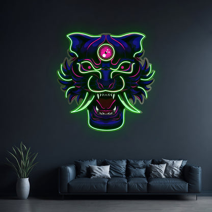 Evil Tiger Demon Led Neon Sign Light Custom Led Signs