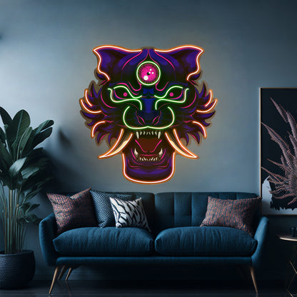 Evil Tiger Demon Led Neon Sign Light Custom Led Signs